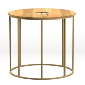 Syemin End Tables Orb Side End Table, Design Accent Table with Open Frame,  Modern Bedside Table Sofa Couch Table, Round Nighstand, Brown, 19"*19"*18" - 1 of 4