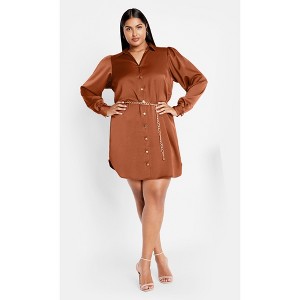 Women's Plus Size Faye Dress - toffee | CITY CHIC - 1 of 4