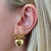 EVRY JEWELS WATERPROOF Gold or Silver Plated Stainless Steel Cute Heart Earrings - 2 of 2