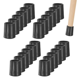 Unique Bargains Non-Slip PVC Chair Leg Caps Floor Protectors for Folding Chairs Black - 1 of 4