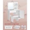 VASAGLE Vanity Desk with Mirror and Lights, 35.4-Inch Wide Makeup Vanity with Upholstered Vanity Stool,  Dimmable LED Lights, Cloud White - 3 of 4