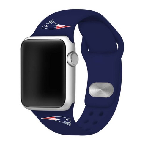 Nfl New England Patriots Apple Watch Compatible Silicone Band - Blue :  Target