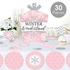 Big Dot of Happiness Pink Winter Wonderland - Holiday Snowflake Birthday Party and Baby Shower Decor and Confetti Terrific Table Centerpiece Kit 30 Ct - 2 of 4