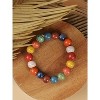 Boho Hippie Colorful Ceramic Beads Strand Stretch Bracelet, Bohemian Summer Beach - 3 of 4