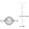 EVERLY JEWELRY |Sterling Silver 0.04 CT TGW Created White Sapphire And 7 - 7.5 MM White Freshwater Cultured Pearl Fashion Ring - 4 of 4