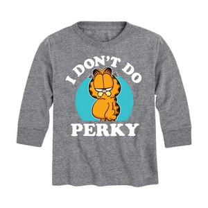 Boys' - Garfield - I Don't Do Perky Long Sleeve Graphic T-Shirt - 1 of 4