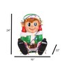 Garden Elements Fiberglass Indoor Christmas Figurine Statue Decor, Elf Boy Playing with Christmas Lights, 24" - 4 of 4