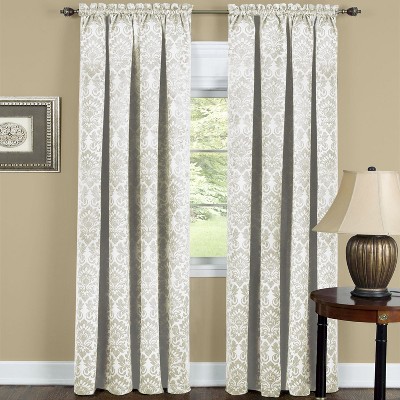 Ivory Polyester Blackout Rod Pocket Curtain Panels, 63 inches