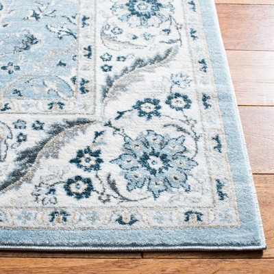 Isabella Light Blue Synthetic 8' x 10' Oriental Area Rug