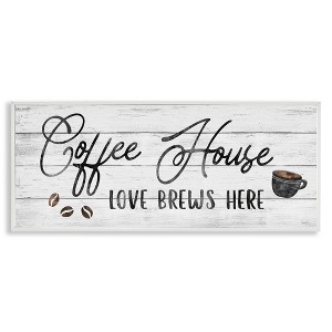 Stupell Industries Coffee House Love Brews Here, 30" x 13" - 1 of 4