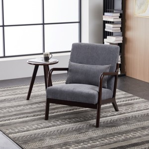 Mid Century Modern Accent Chair and Coffee Table Set, Upholstered Armchair with Side Table for Living Room Bedroom-3irtyhousy - 1 of 4