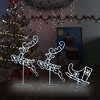 vidaXL Christmas Reindeer & Sleigh White Acrylic Large - 2 of 4