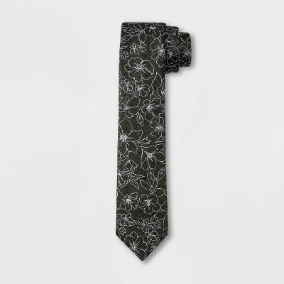 Men's Hibiscus Floral with Flowers Tie - Goodfellow & Co™ Green One Size