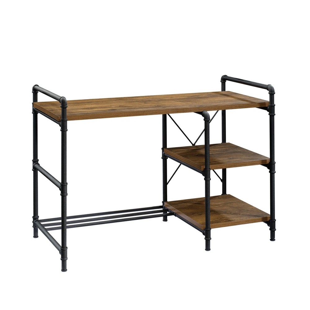 Photos - Office Desk Sauder Iron City Desk Checked Oak  