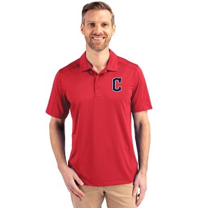 Cleveland Guardians1 Cutter & Buck Prospect Eco Textured Stretch Recycled Mens Short Sleeve Polo - 1 of 1