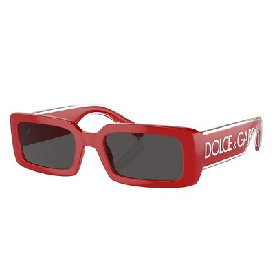 Dolce & Gabbana Dg 6187 309687 Womens Rectangle Sunglasses Red 53mm ...