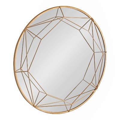 30" Keyleigh Round Wall Mirror Gold - Kate & Laurel All Things Decor