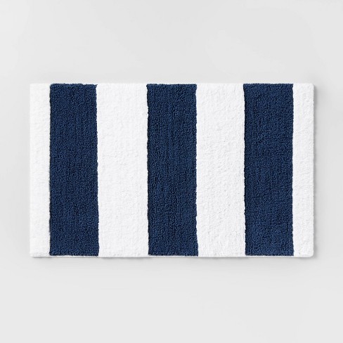 Navy and white bath rug new arrivals