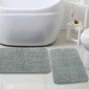Home Mart Goods Large 2 Piece Light Grey Microfiber Soft Thick Plush Bath Mat Set - 2 of 4