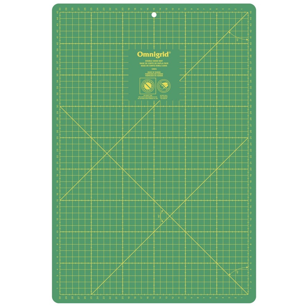 Omnigrid 12" x 18" Double Sided Cutting Mat: Vinyl Craft Mat for HTV & Hand Cutting, Large Green Surface
