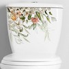 Green Leaf Flower Bathroom Toilet Stickers, Bathroom Toilet Cover Decorative Stickers - 4 of 4