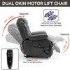 PAGED Power Lift Recliner Chair, Massage Chair with Lumbar Heating and Side Pocket, Leather Accent Chair for Bedroom, Living Room Furniture - 3 of 4