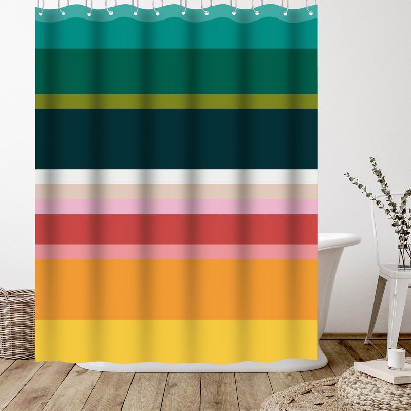 Americanflat 71x74 Abstract Shapes Shower Curtain by Miho Art Studio, 4 of 6