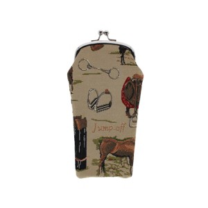 CTM Women's Horse Print Tapestry Glasses Case - 1 of 3