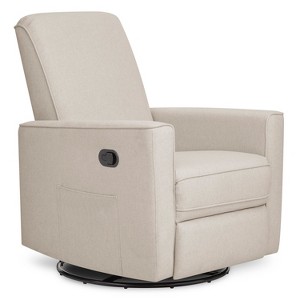 Evolur Raleigh Upholstered Plush Seating Glider Swivel, Glider For Nursery In Light Sand - 1 of 4