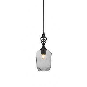 Toltec Lighting Elegante 1 - Light Pendant in  Matte Black with 6.25" Smoke Shade - 1 of 1