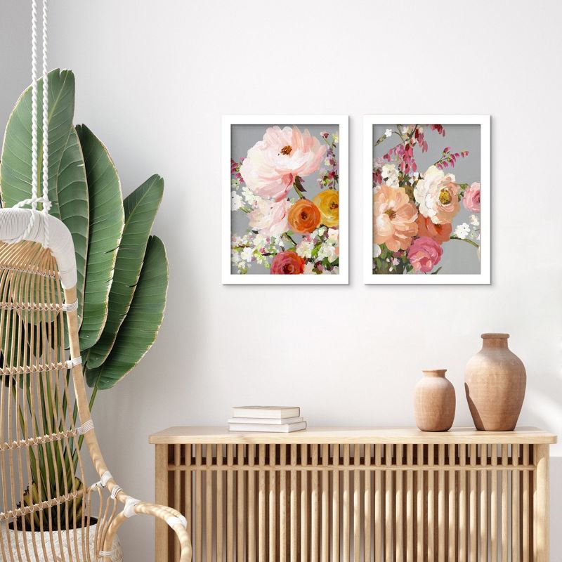 Americanflat Farmhouse Botanical Flower Story By Pi Creative Art Set Of 2 Framed Diptych Wall Art Set, 3 of 4