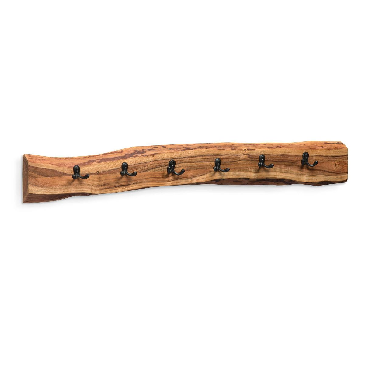 48" Hairpin Live Edge Wood Bench with Coat Hook Set Natural - Alaterre Furniture - thumbnail 3