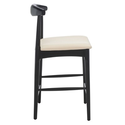 Safavieh Black and Cream Wood Retro Counter Stool