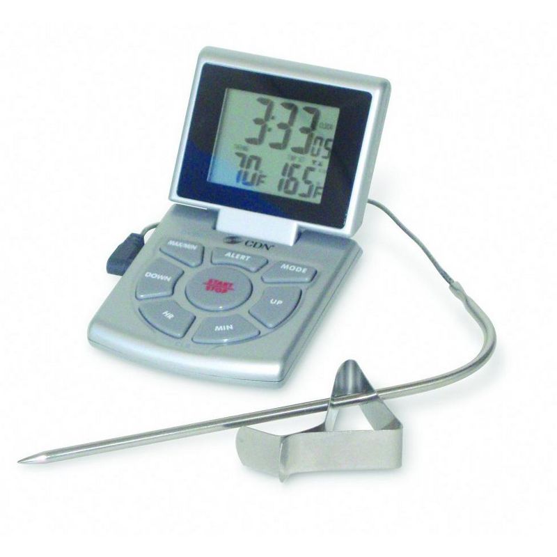 CDN Digital Programmable Probe In Oven Thermometer and Timer, Silver, 1 of 4