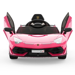 12V Ride Electric Car for Kids, Licensed Lamborghini Vehicles Battery Powered Sports Car with Remote Control - 1 of 4