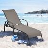 Tangkula Outdoor Chaise Lounge Chair Adjustable Reclining Bed with Backrest& Armrest - image 3 of 4