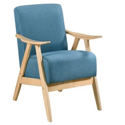 28.5"Blue Fabric Upholstered 1pc Accent Chair Cushion Back,Blue