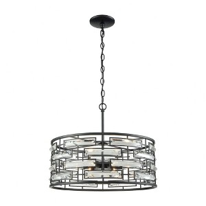 Elk Home Lineo 6 - Light Chandelier in  Matte Black - 1 of 3