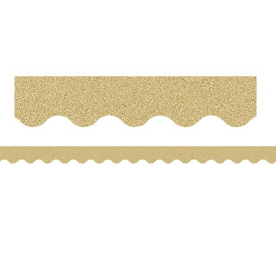 Teacher Created Resources Gold Glitz Scalloped Border Trim, 35 Feet (Pack of 6)