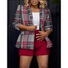 Coolmee Women Casual Floral Graphic Colorful Suit Collar Long Sleeve Blazer Work Suit Jackets With Pockets - 3 of 4