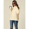 Seta T Women's Solid Fall Winter Turtleneck Long Sleeve Spilt Hem Tunic Pullover Sweater - image 3 of 4