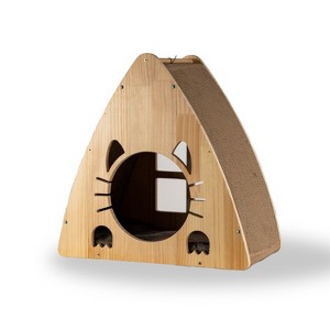 Armarkat Real Wood Medium Triangular Natural Solid Wood Cat Condo S2106 - 1 of 4