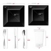 Smarty Had A Party Black Square Plastic Wedding Set - 120 Sets - 2 of 4