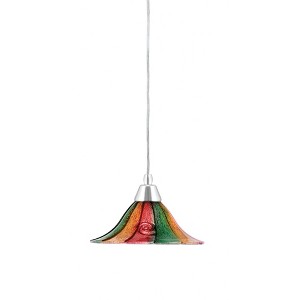 Toltec Lighting Any 1 - Light Pendant in  Chrome with 10" Mardi Gras Shade - 1 of 1