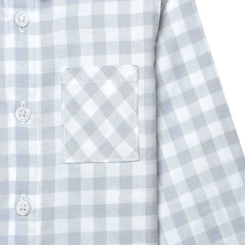 Gerber Infant and Toddler Boys' Woven Collard Button Down Plaid Shirt, 4 of 10
