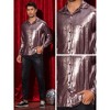 Lars Amadeus Men's Button Down Regular Fit Shiny Party Metallic Shirts - image 4 of 4