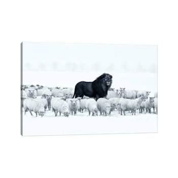 Lion Among Sheep by Ruvim Noga Unframed Wall Canvas - iCanvas