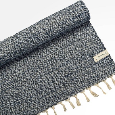 JadeYoga Recycle Cotton Yoga Blanket - Midnight Blue