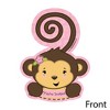 Big Dot of Happiness Pink Monkey Girl - Shaped Fill-in Invitations - Baby Shower or Birthday Party Invitation Cards with Envelopes - Set of 12 - 2 of 4