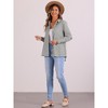Allegra K Women's Striped Collared Button Down Long Sleeve Work Office Shirt - 4 of 4